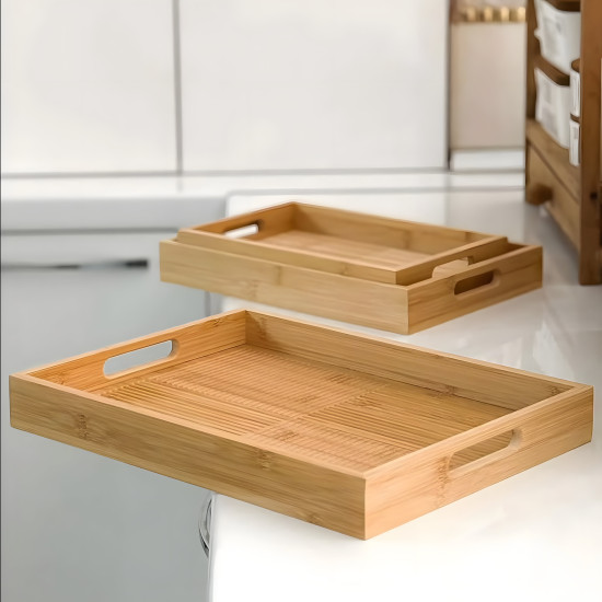 Wooden Tray Set 3 Pcs